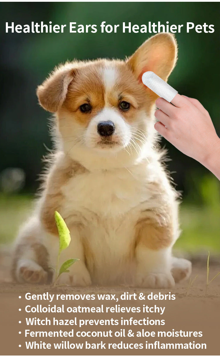 Pet ear-cleaning wipes
